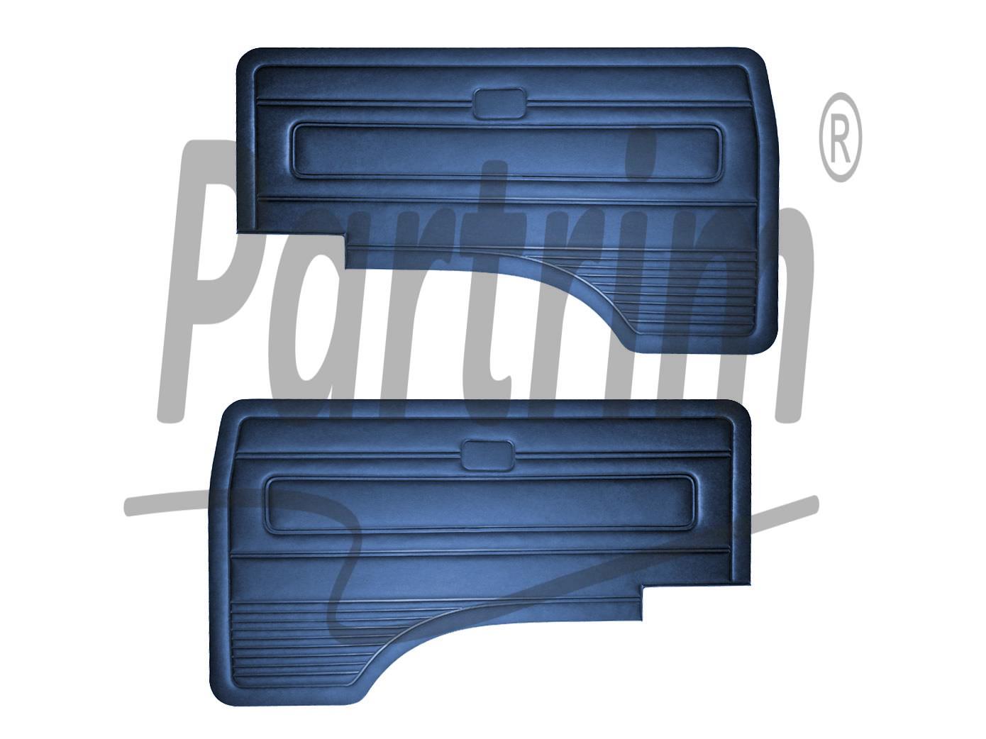 VW T3 T25 BUS 1980-1989 FRONT DOOR PANEL SET DARK BLUE O.P. - 2 PCS
