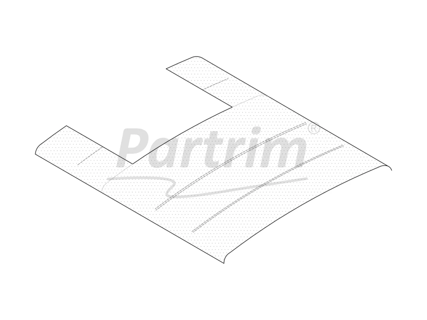 MERCEDES W123 SEDAN DOUBLE BOW HEADLINER WITH SUNROOF