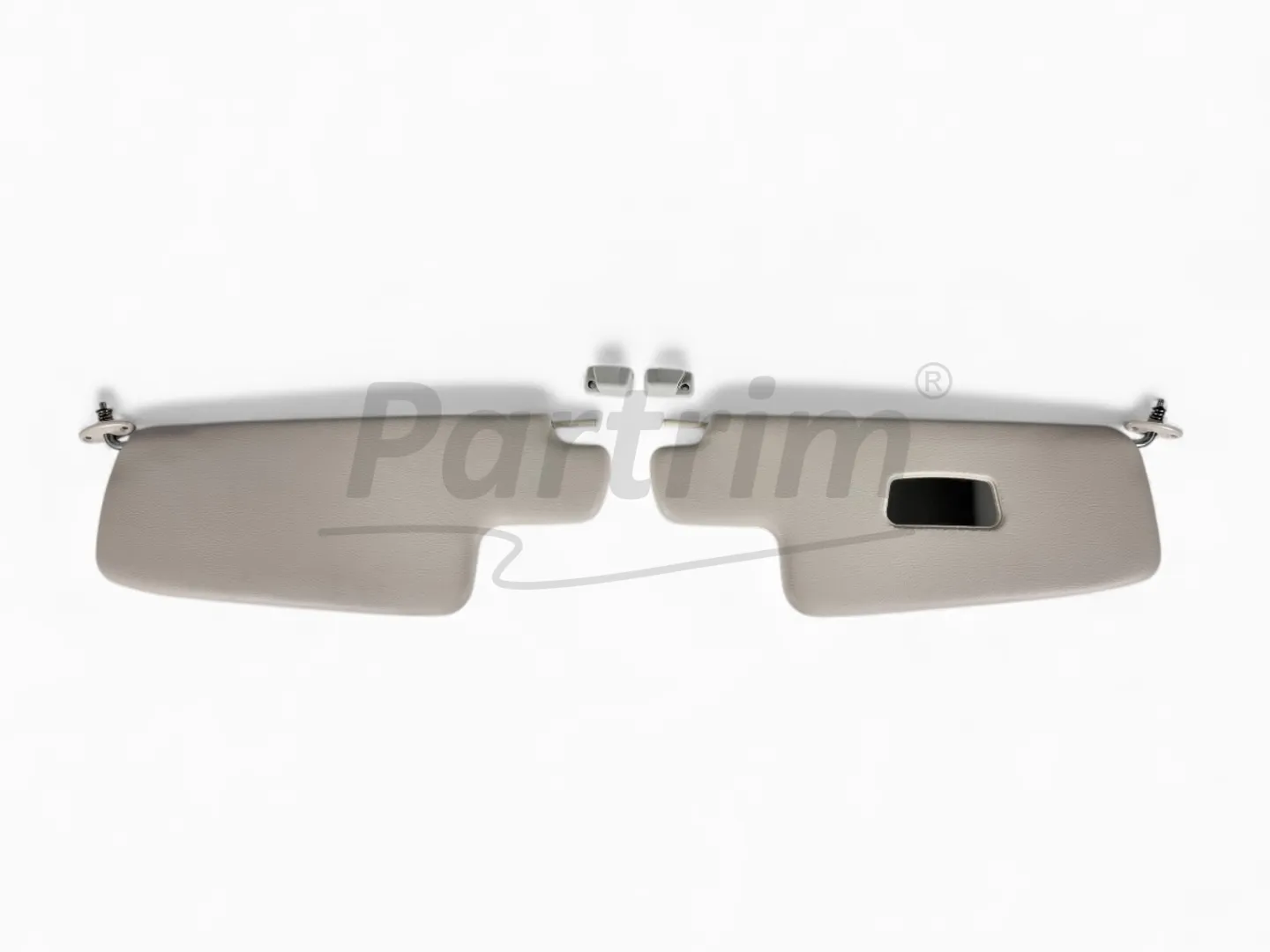VW  BEETLE WITH MIRROR SEDAN SUNVISOR CREAM 8-1967 And Later  & CONVERTIBLE 8-1972 WITH CLIPS