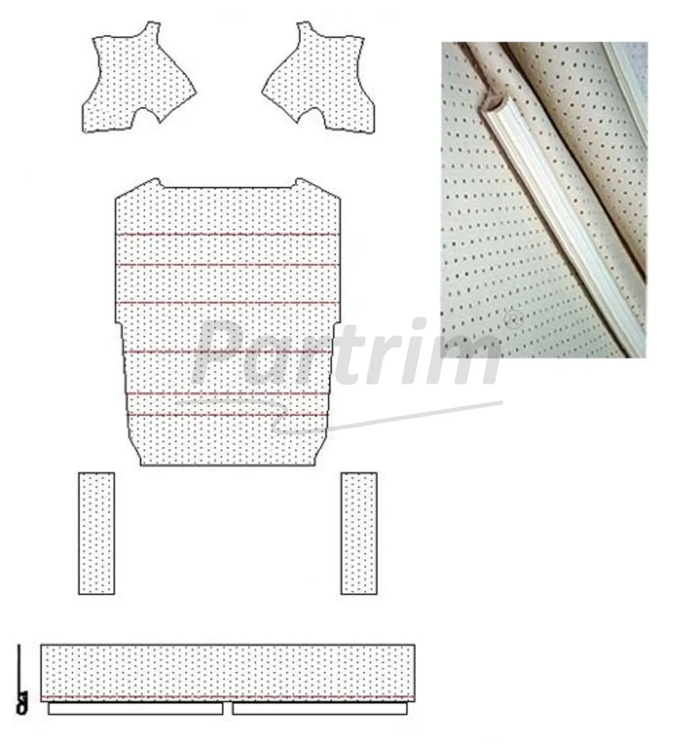 VW OLD BEETLE 1300-1303 HEADLINER PERFORATED CREAM
