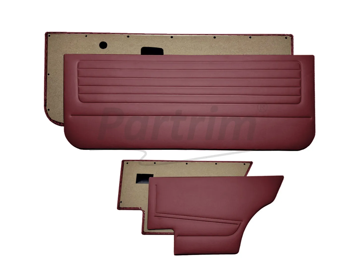 VW GOLF 1 COUPE 75-83 INTERIOR DOOR PANELS BURGUNDY 4 PCS