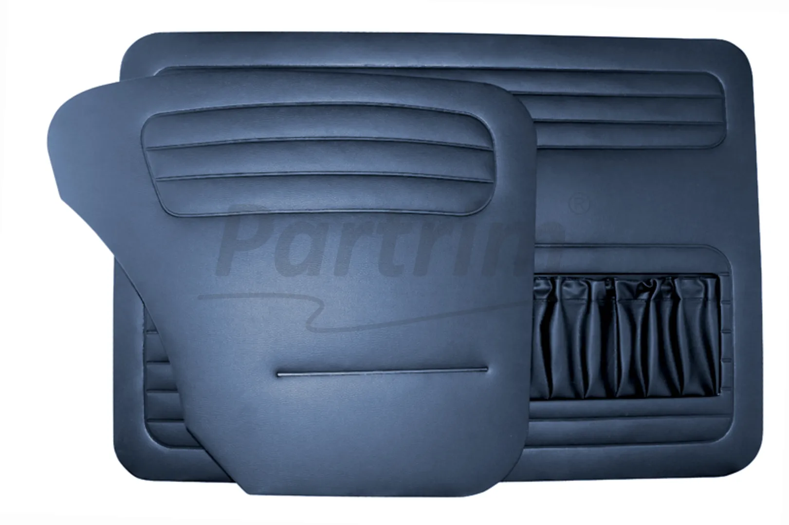 VW OLD BEETLE 1200 DOOR PANEL SET DARK BLUE 1956 - 1964 - 4 PCS  (POCKET ON LEFT SIDE ONLY)