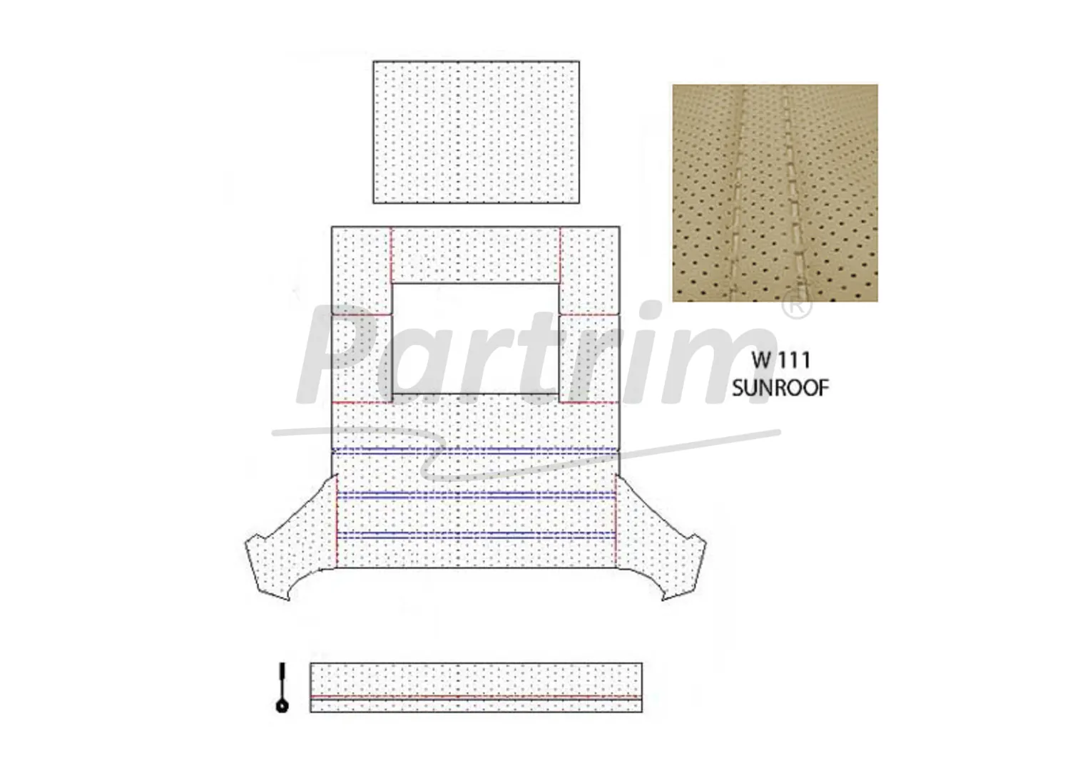 MERCEDES W111 SEDAN HEADLINER WITH SUNROOF