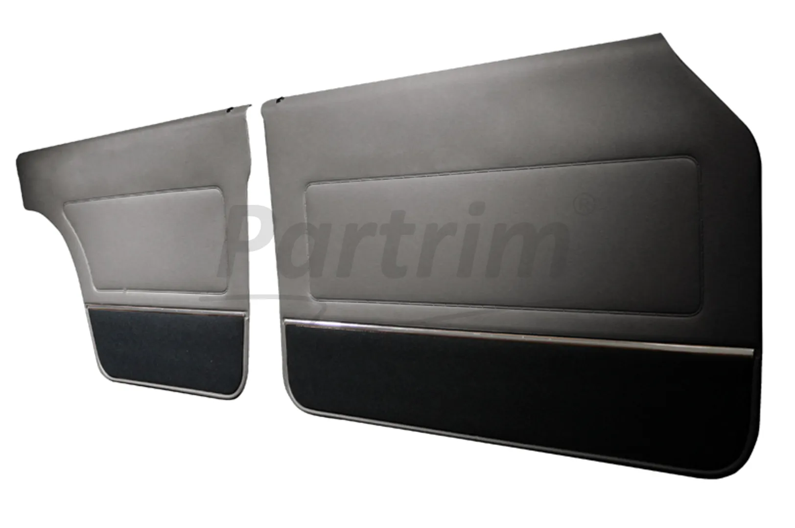 FORD 69-72 17M / 20M 4 DOORS DOOR PANEL SET WITH CARPET & NICKEL GREY - 4 PCS
