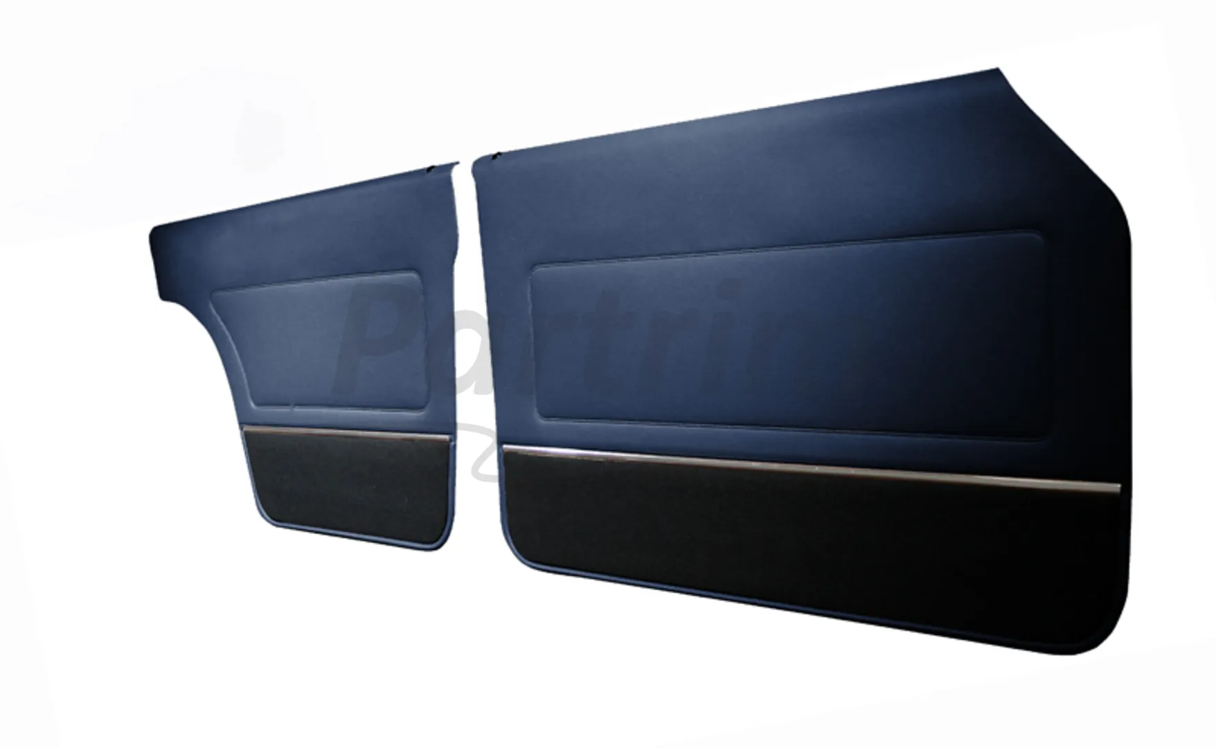 FORD 69-72 17M / 20M 4 DOORS DOOR PANEL SET WITH CARPET & NICKEL DARK BLUE - 4 PCS