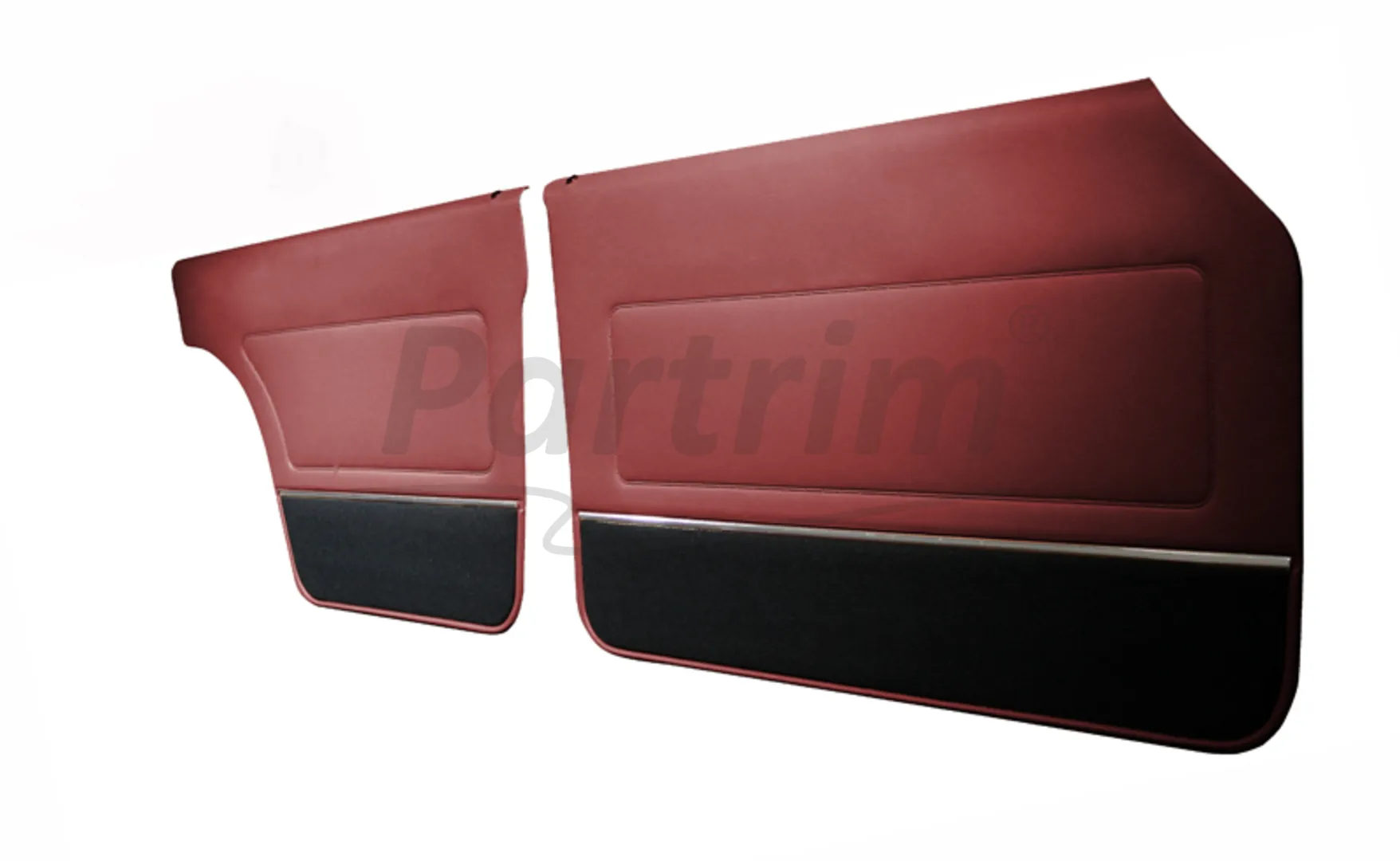 FORD 69-72 17M / 20M 4 DOORS DOOR PANEL SET WITH CARPET & NICKEL BURGUNDY - 4 PCS