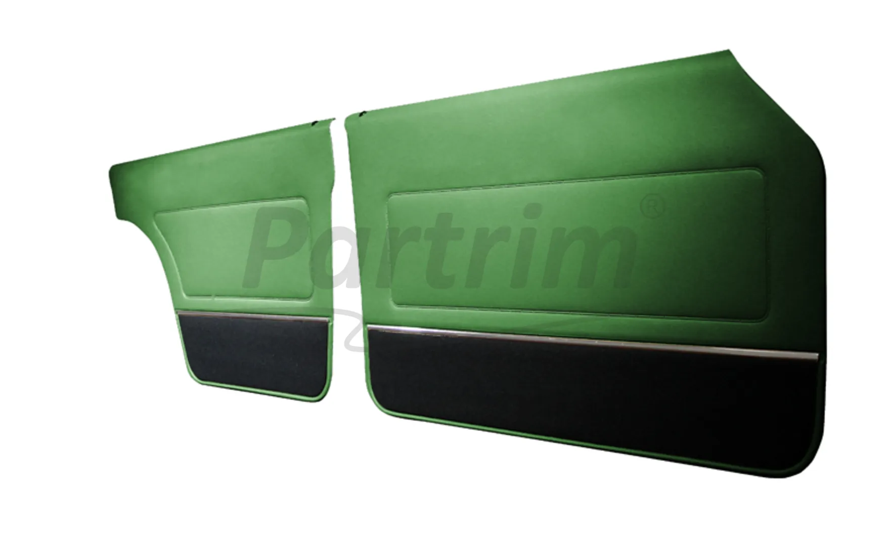 FORD 69-72 17M / 20M 4 DOORS DOOR PANEL SET WITH CARPET & NICKEL GREEN - 4  PCS