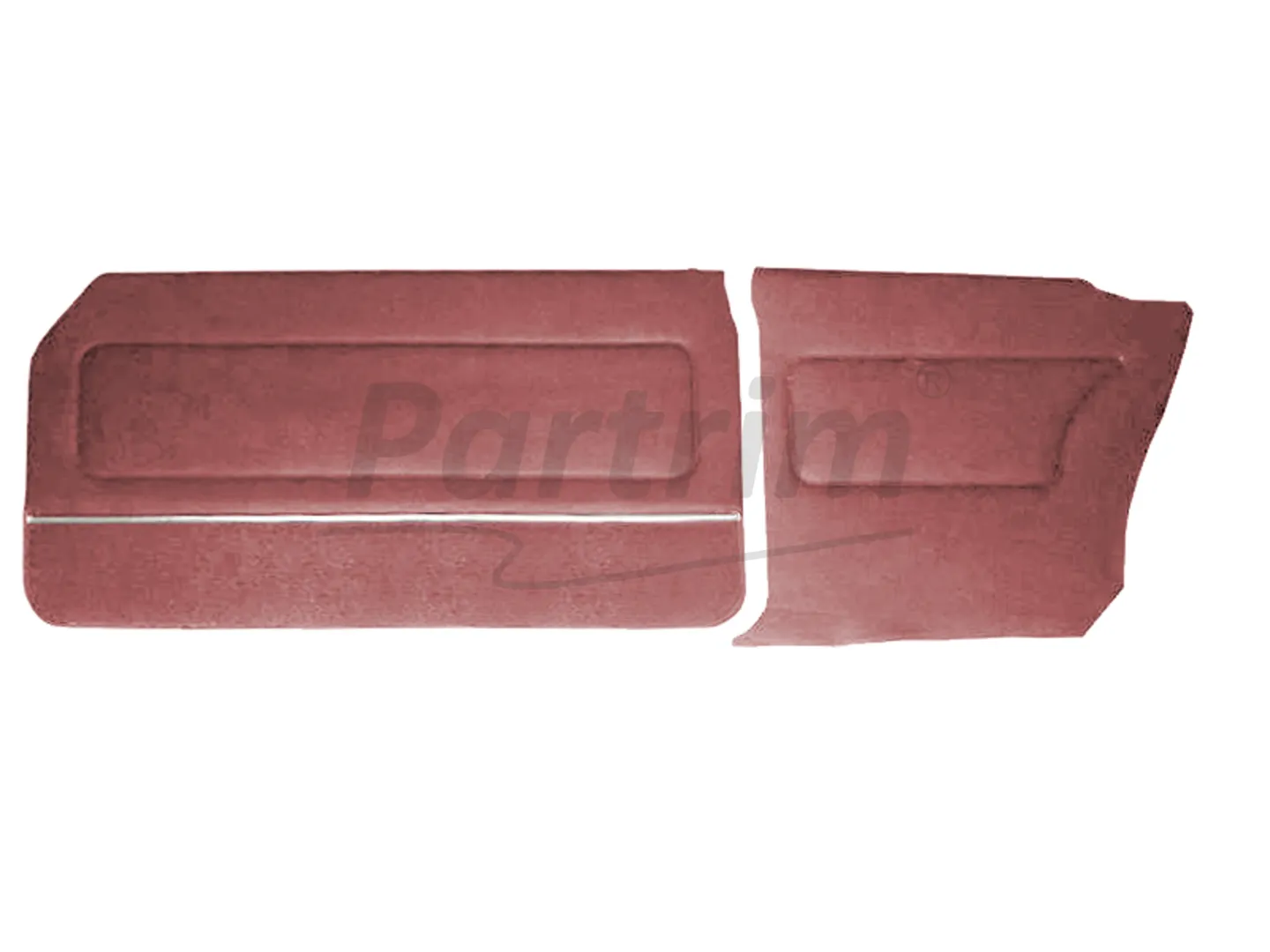 FORD 69-72 17M / 20M COUPE DOOR PANEL SET CARPET & NICKEL BURGUNDY - 4 PCS