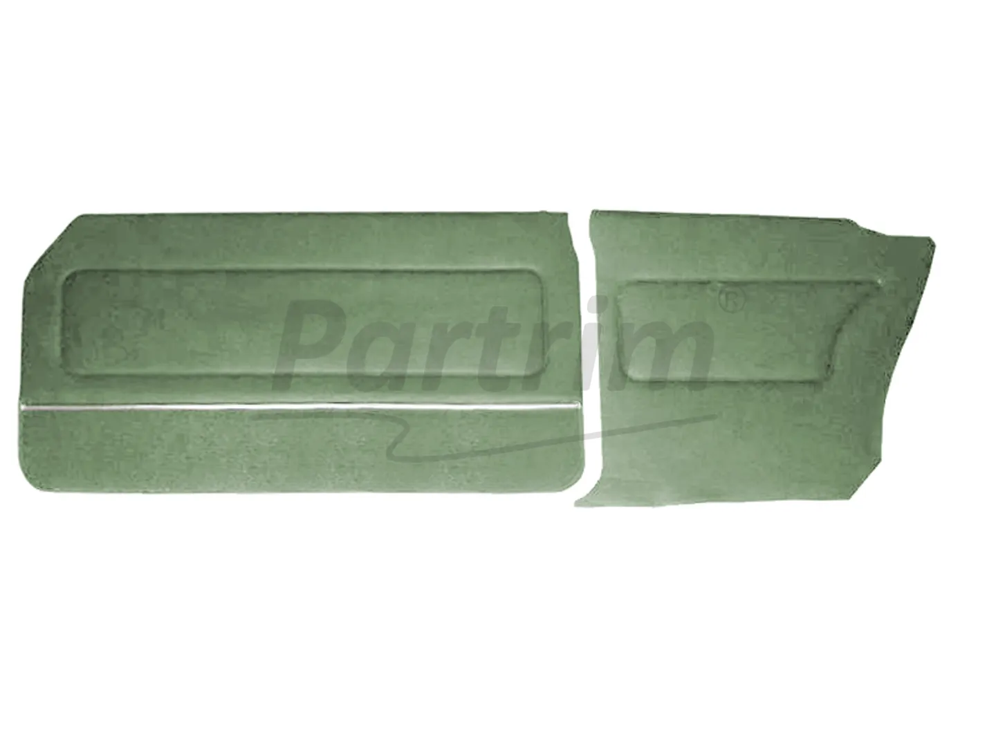 FORD 69-72 17M / 20M COUPE DOOR PANEL SET CARPET & NICKEL GREEN - 4 PCS