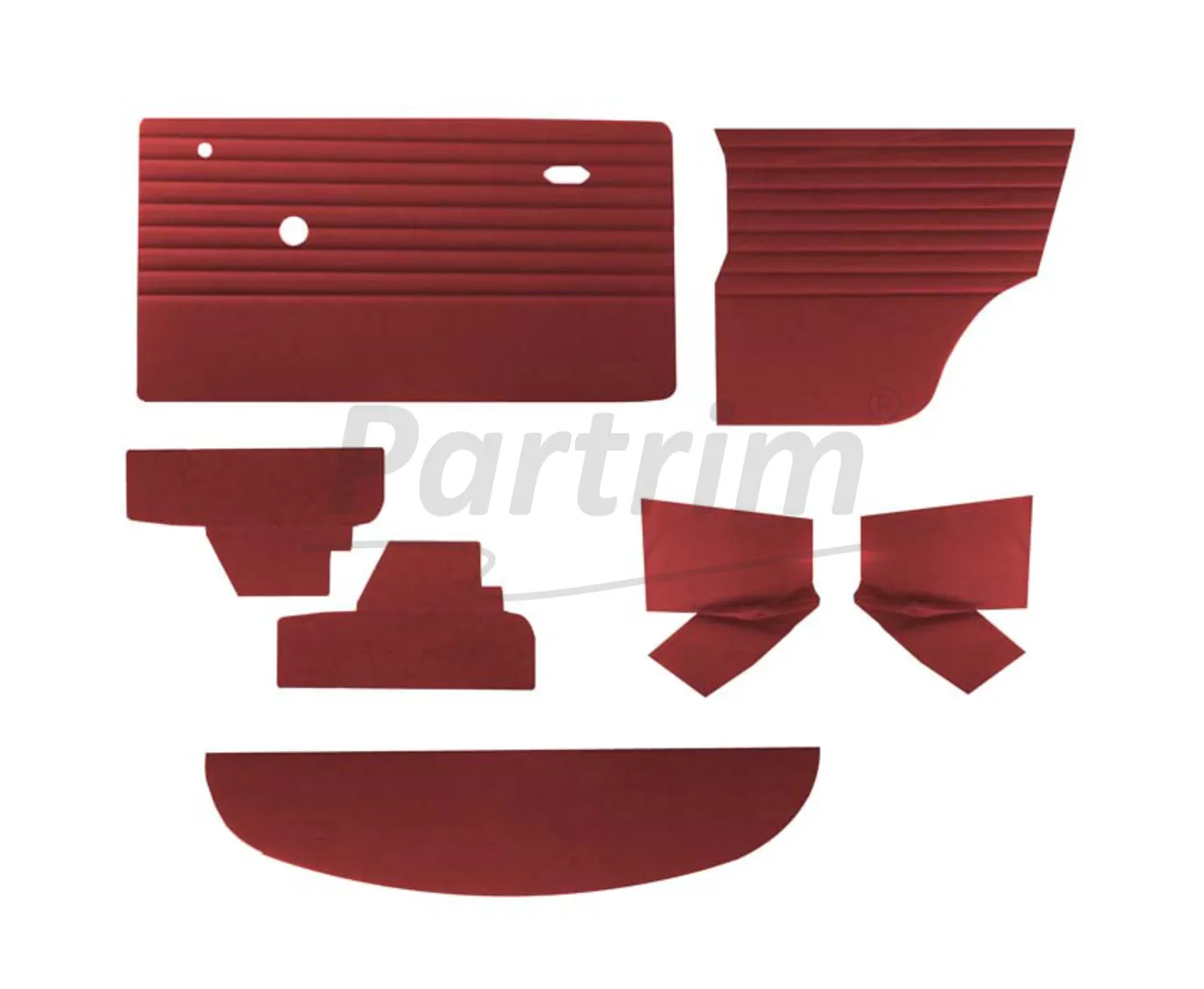MINI COOPER  1970 - 2000 MK3 - MK4 DOOR PANEL SET BURGUNDY - 9 PCS