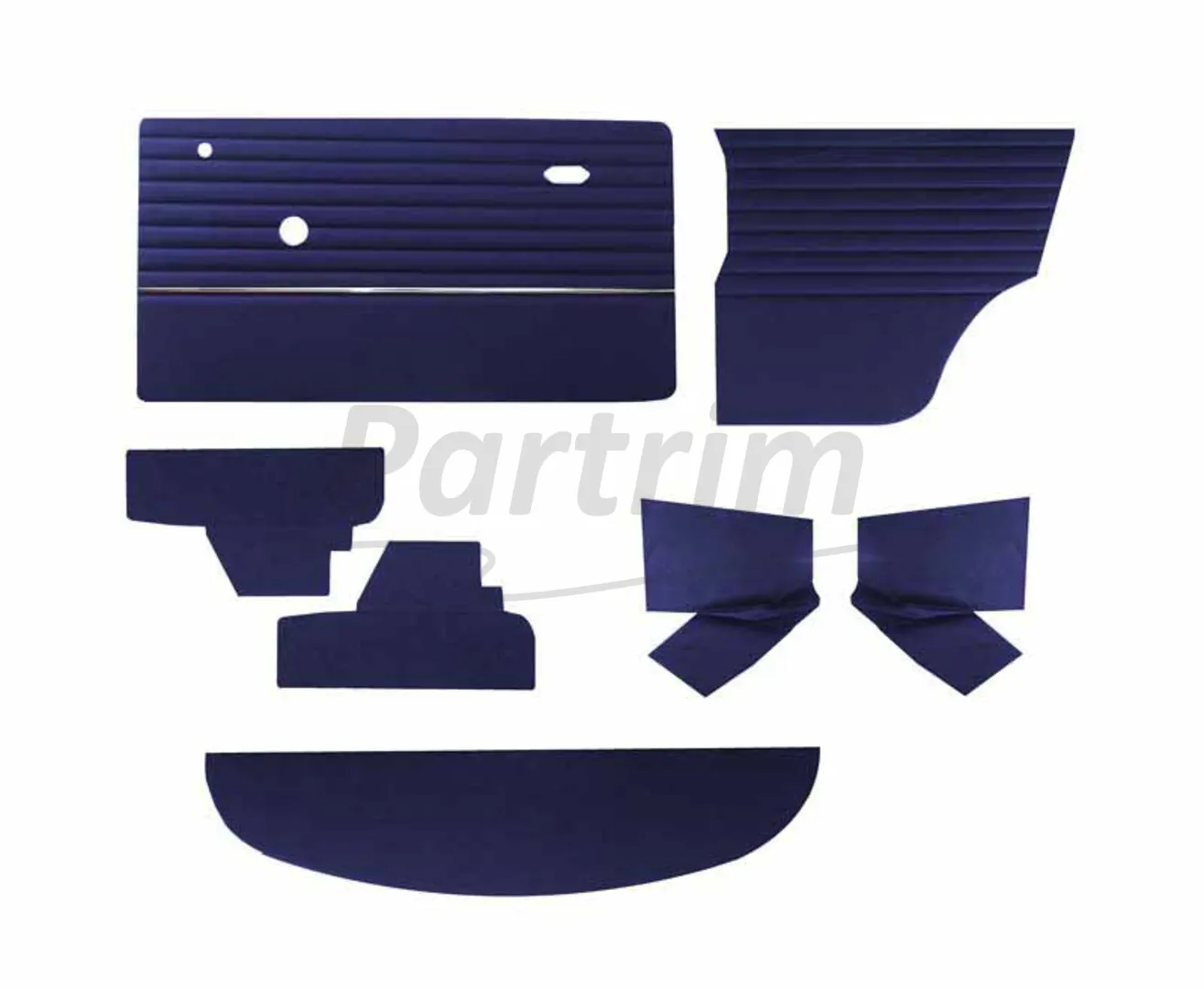 MINI COOPER  1970 - 2000 MK3 - MK4 DOOR PANEL SET WITH NICKEL DARK BLUE - 9 PCS