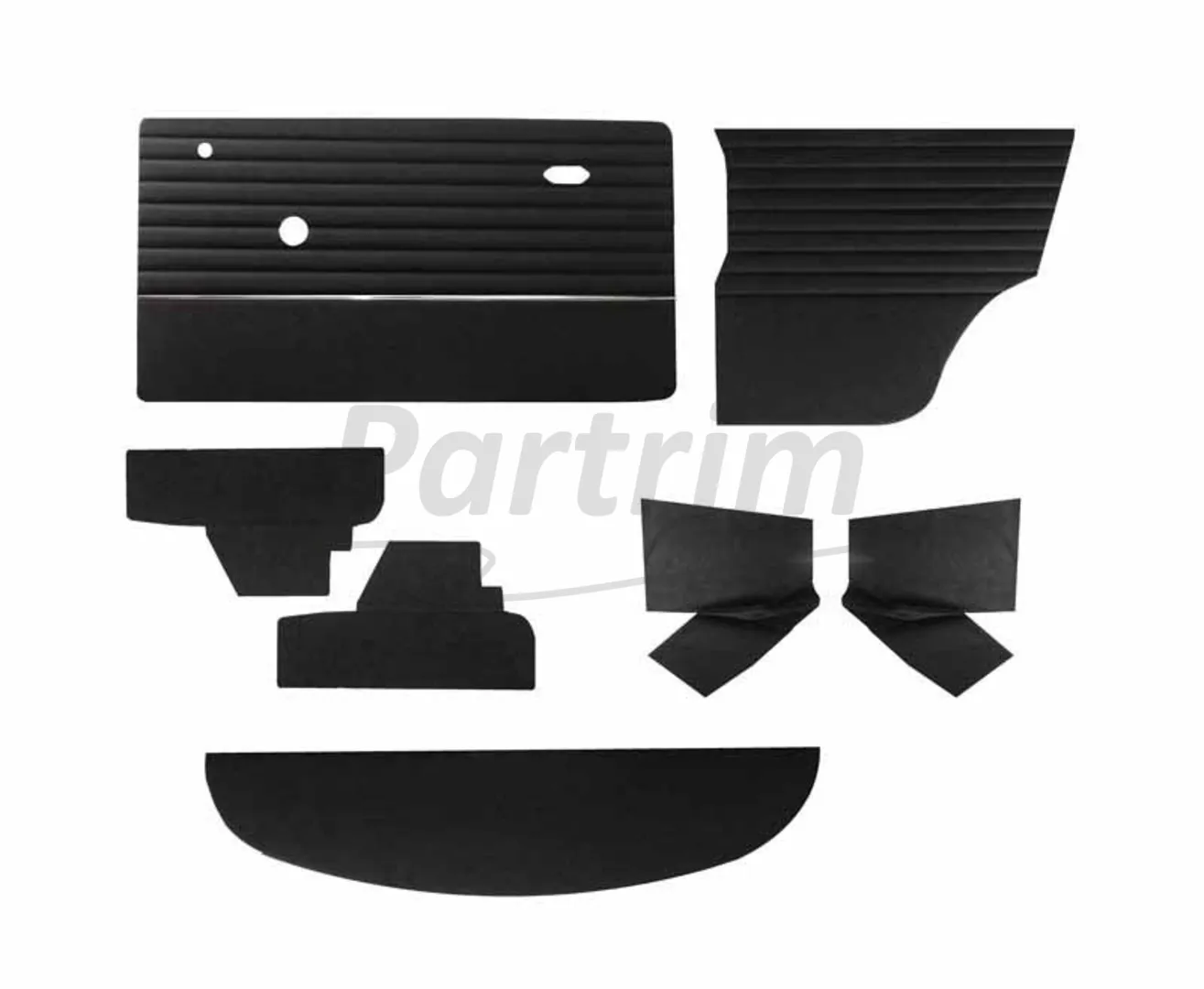 MINI COOPER  1970 - 2000 MK3 - MK4 DOOR PANEL SET WITH NICKEL BLACK - 9 PCS