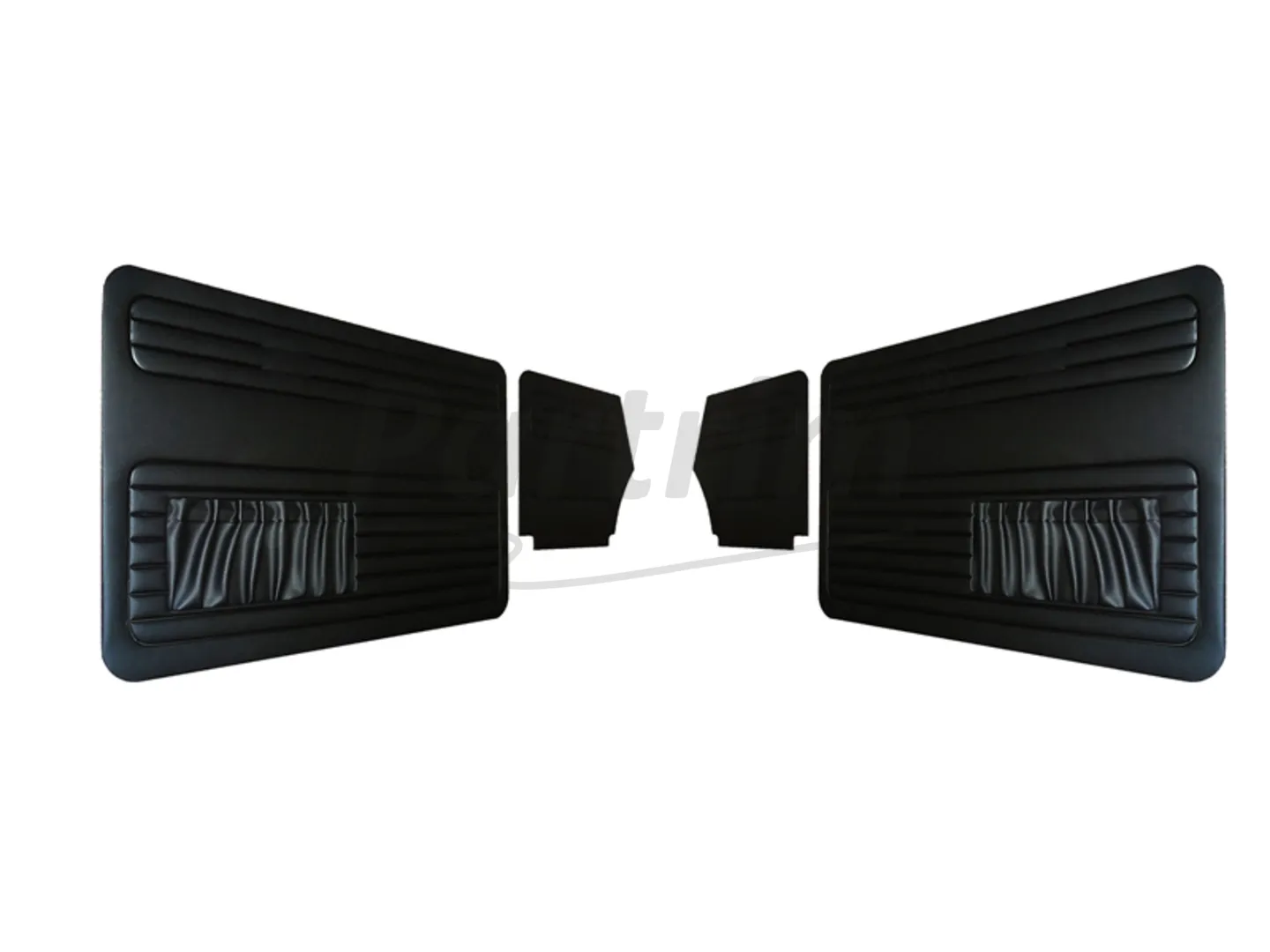 VW OLD BEETLE 1300 - 1303 CABRIO DOOR PANEL SET BLACK TWO SIDES POCKET