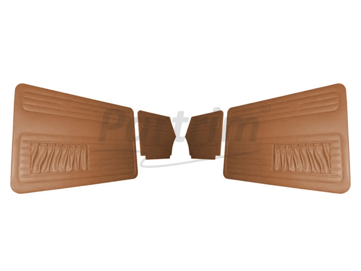 VW OLD BEETLE 1300 - 1303 CABRIO DOOR PANEL SET TOBACCO TWO SIDES POCKET