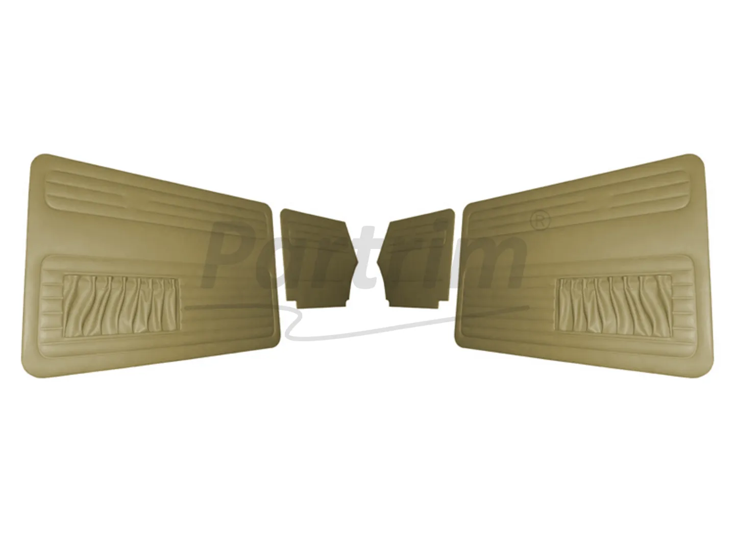 VW OLD BEETLE 1300 - 1303 CABRIO DOOR PANEL SET BEIGE TWO SIDES POCKET