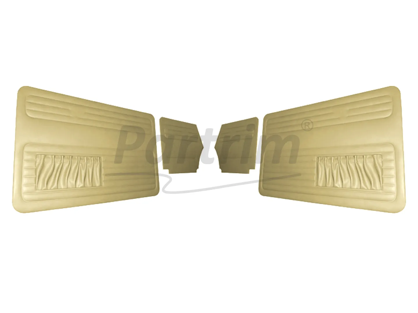 VW OLD BEETLE 1300 - 1303 CABRIO DOOR PANEL SET CREAM TWO SIDES POCKET