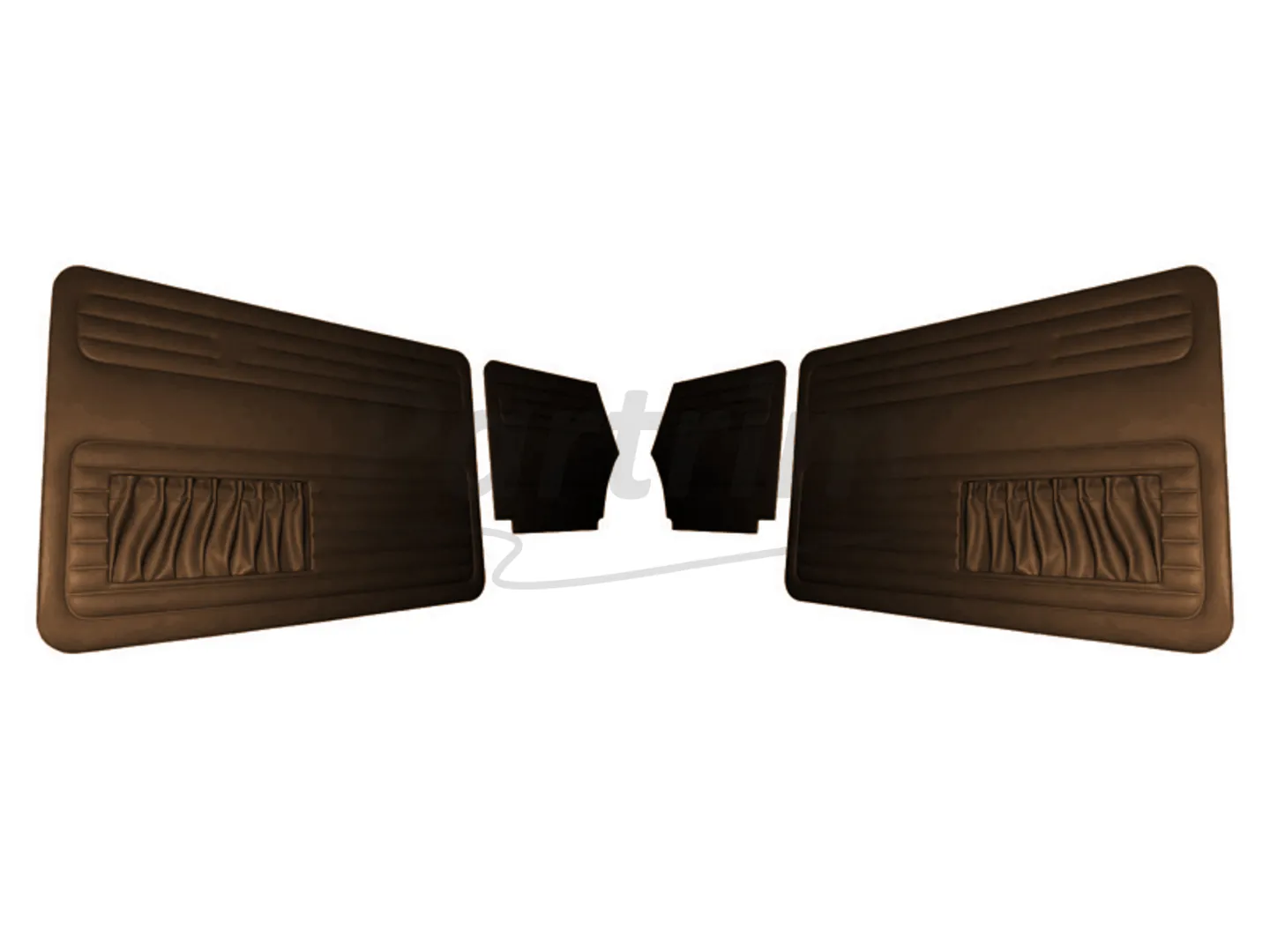 VW OLD BEETLE 1300 - 1303 CABRIO DOOR PANEL SET BROWN TWO SIDES POCKET