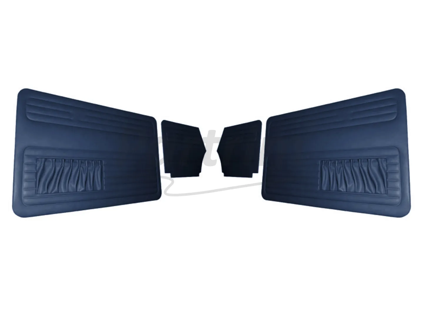 VW OLD BEETLE 1300 - 1303 CABRIO DOOR PANEL SET DARKBLUE TWO SIDES POCKET