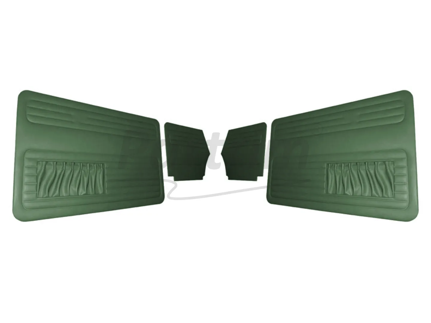 VW OLD BEETLE 1300 - 1303 CABRIO DOOR PANEL SET GREEN TWO SIDES POCKET