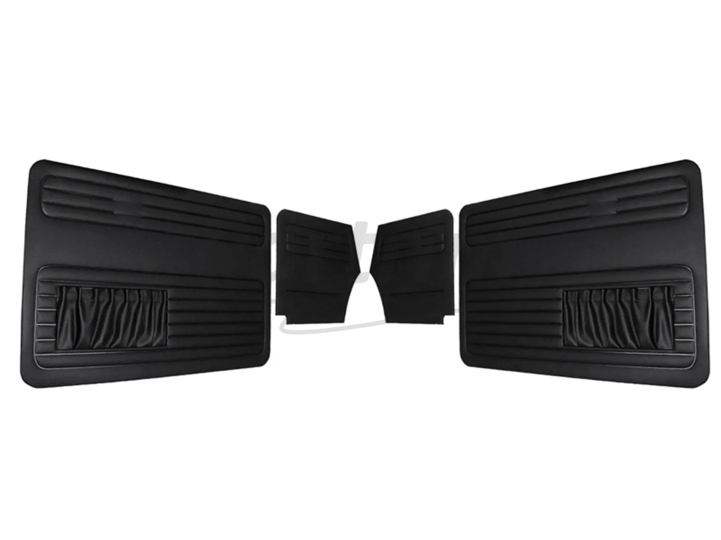 VW OLD BEETLE 1500  CABRIO L DOOR PANEL SET BLACK TWO SIDES POCKET - 4 PCS