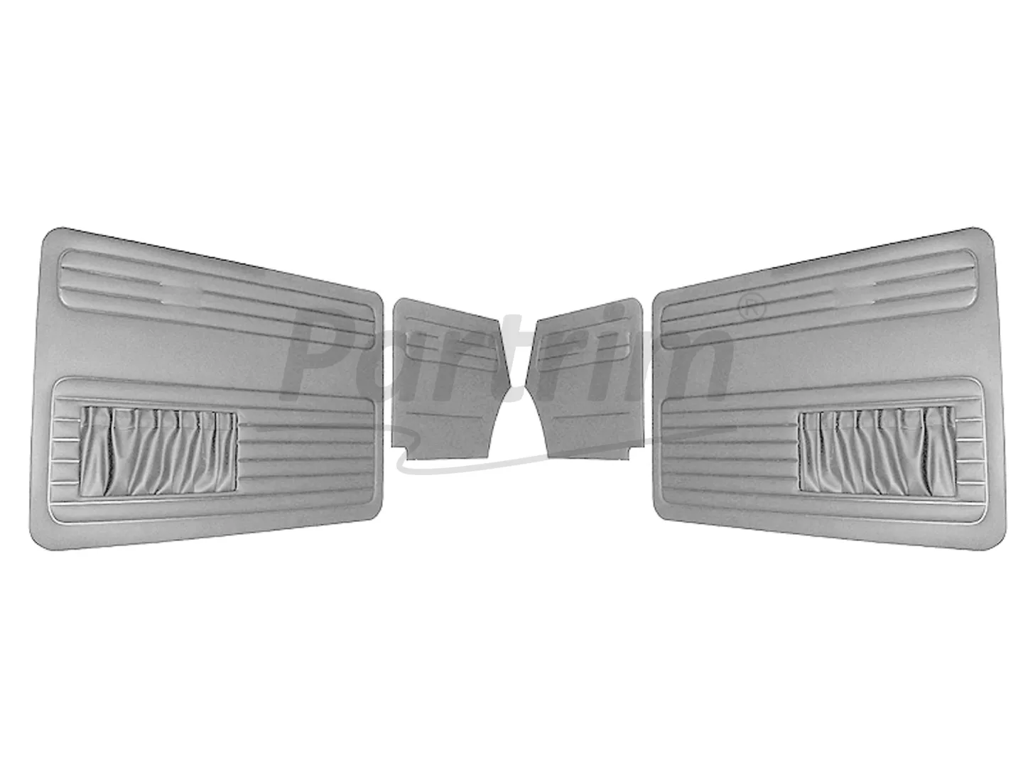 VW OLD BEETLE 1500 CABRIO L DOOR PANEL SET GREY TWO SIDES POCKET - 4 PCS