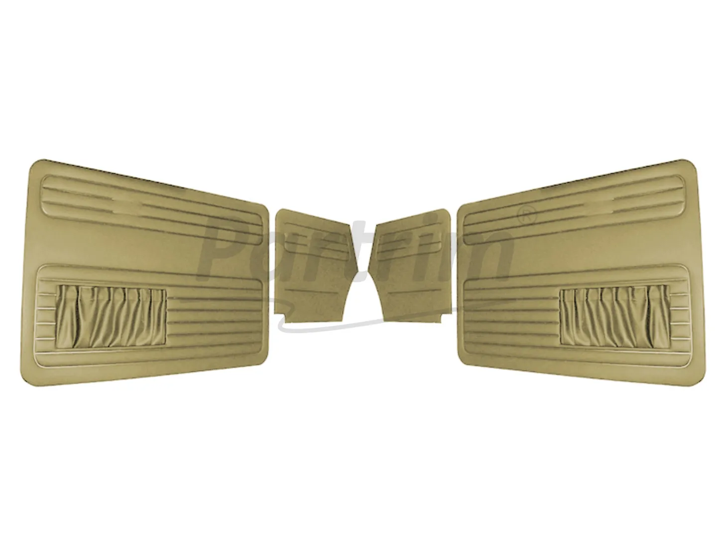 VW OLD BEETLE 1500 CABRIO L DOOR PANEL SET BEIGE TWO SIDES POCKET - 4 PCS