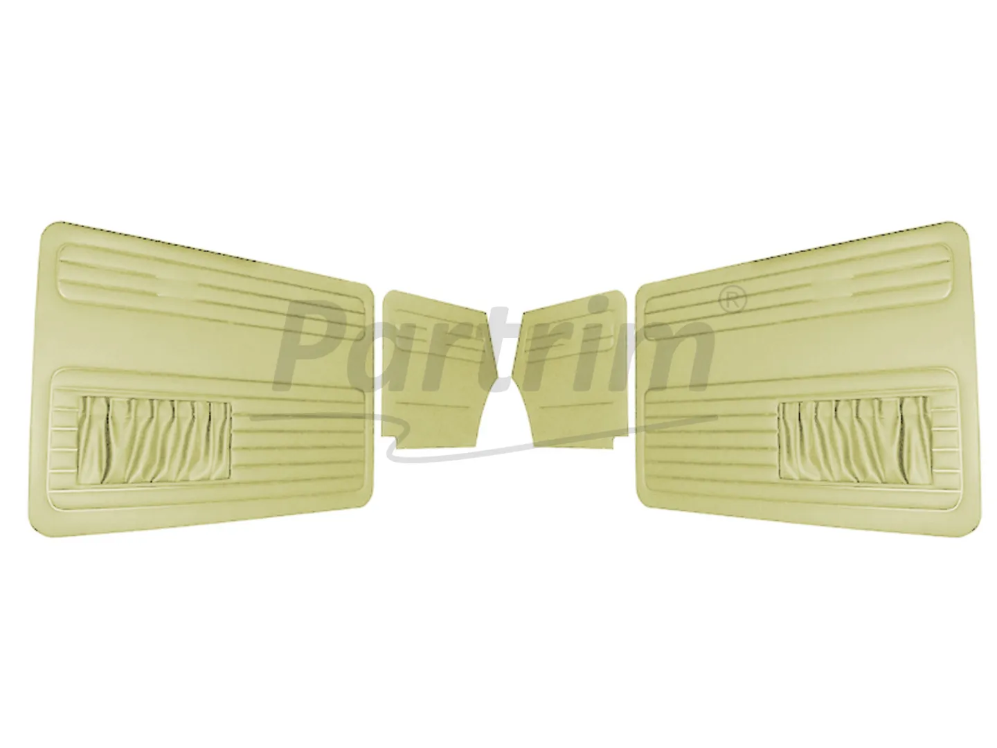 VW OLD BEETLE 1500 CABRIO L DOOR PANEL SET CREAM TWO SIDES POCKET - 4 PCS