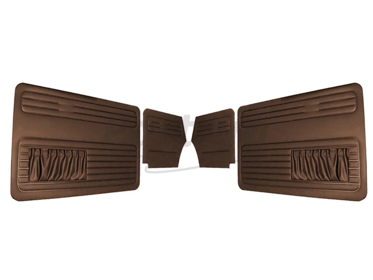 VW OLD BEETLE 1500 CABRIO L DOOR PANEL SET BROWN TWO SIDES POCKET - 4 PCS