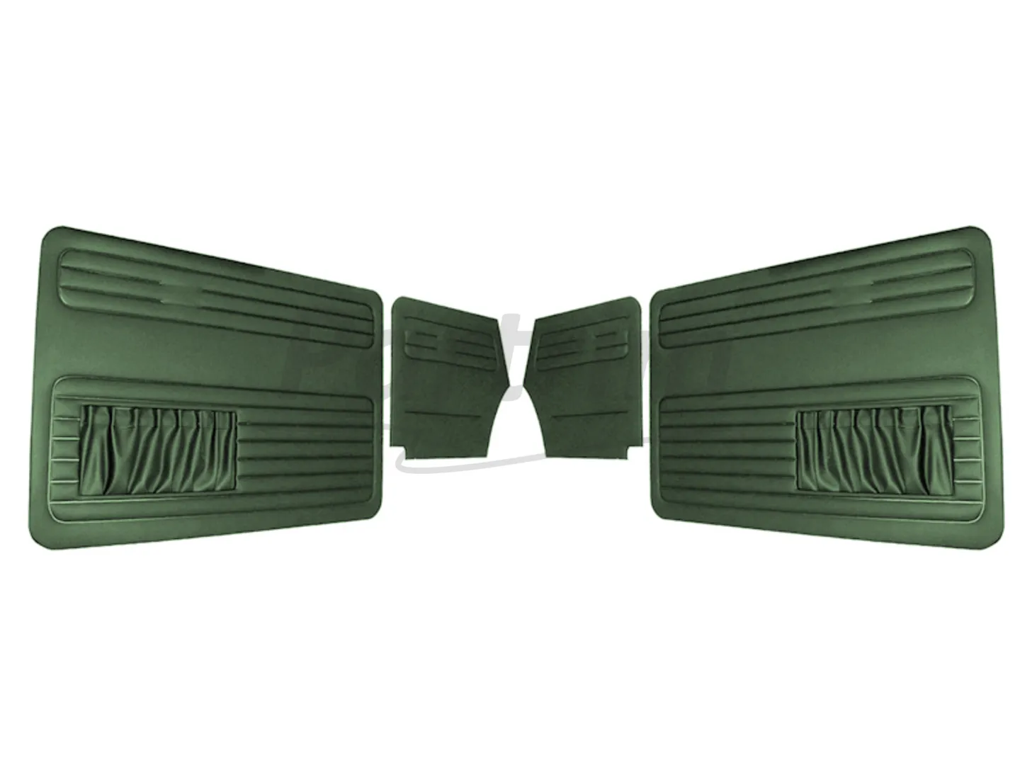 VW OLD BEETLE 1500 CABRIO L DOOR PANEL SET GREEN TWO SIDES POCKET - 4 PCS