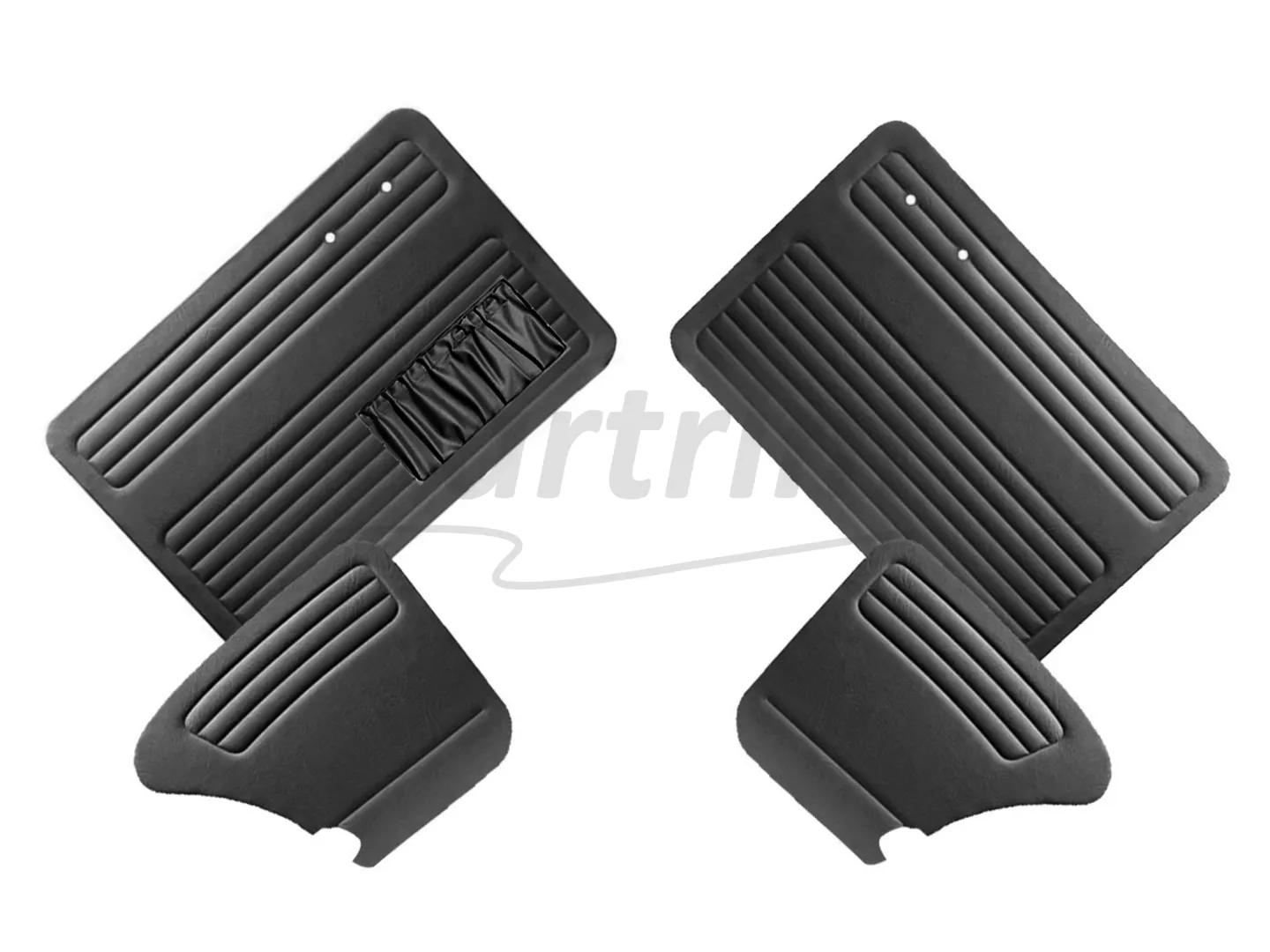 VW OLD BEETLE 1300 DOOR PANEL SET BLACK 1965 - 1966