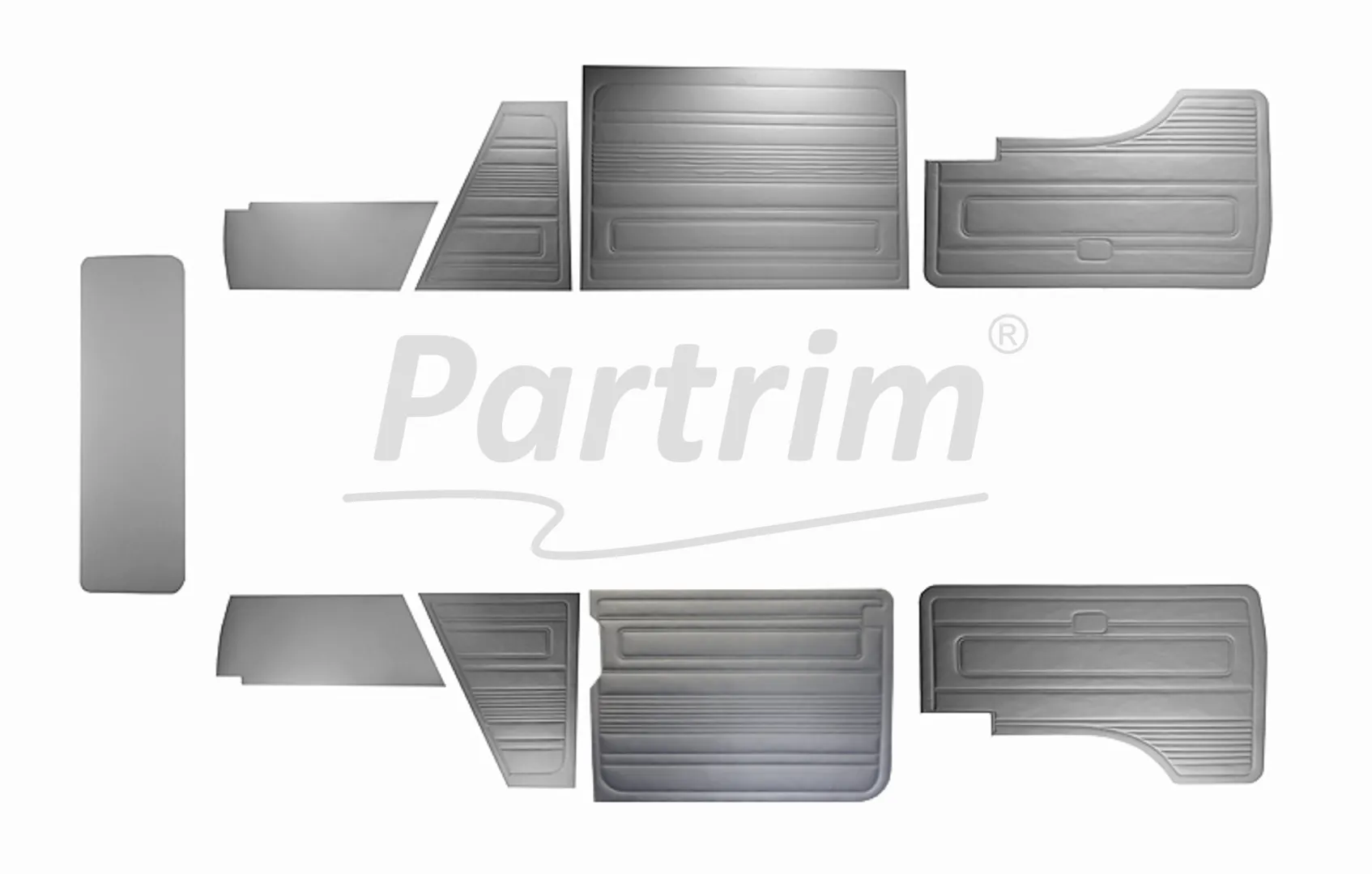 VW T3 T25 BUS 1985-1992 DOOR PANELS 9 PCS GREY LATE STYLE