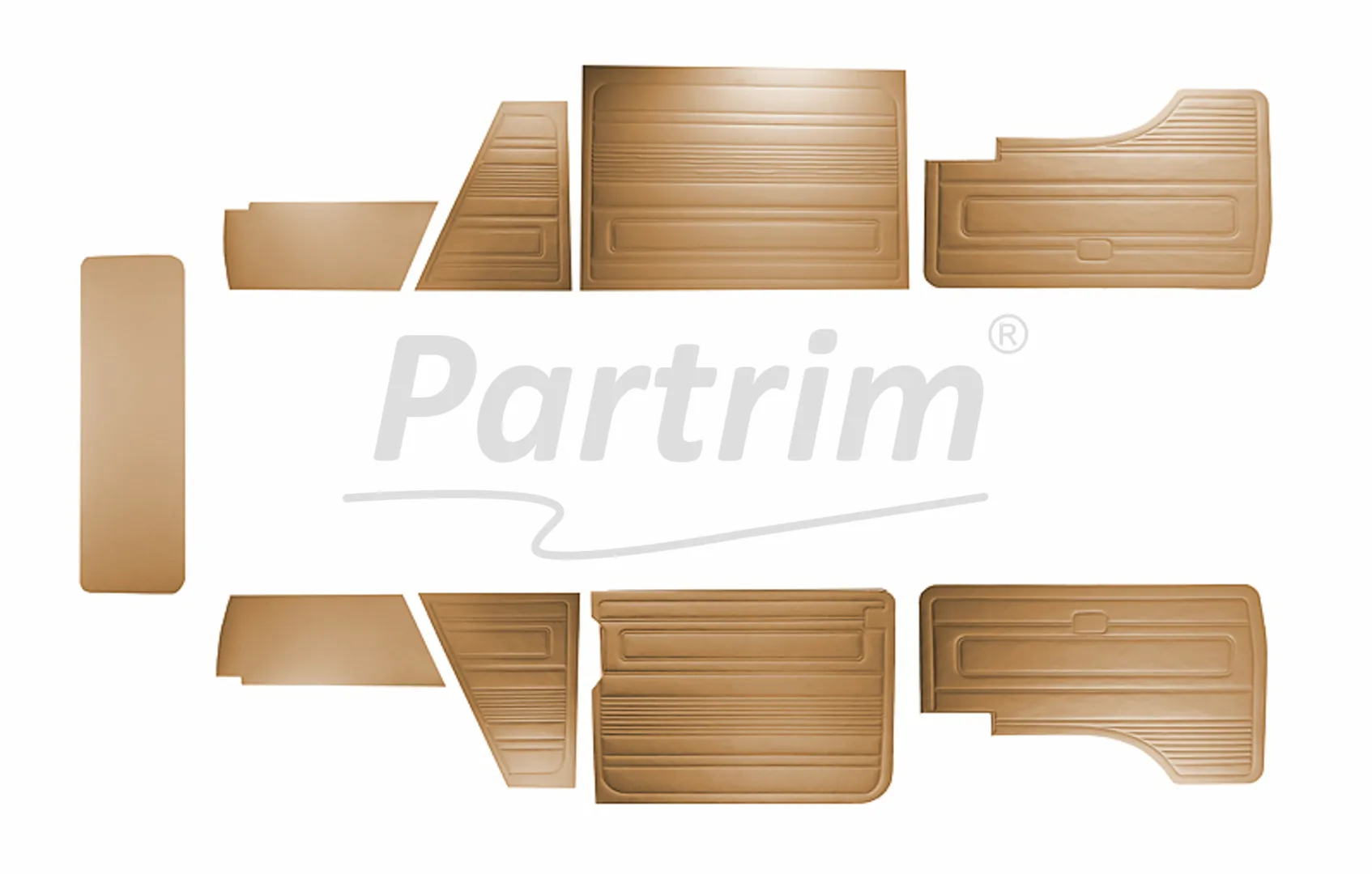 VW T3 T25 BUS 1985-1992 DOOR PANELS 9 PCS TOBACCO LATE STYLE
