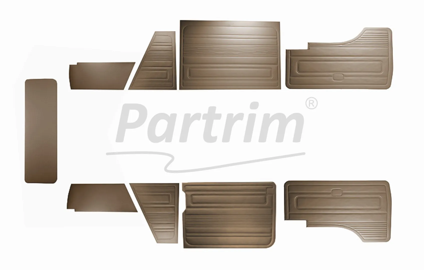 VW T3 T25 BUS 1985-1992 DOOR PANELS 9 PCS BROWN LATE STYLE