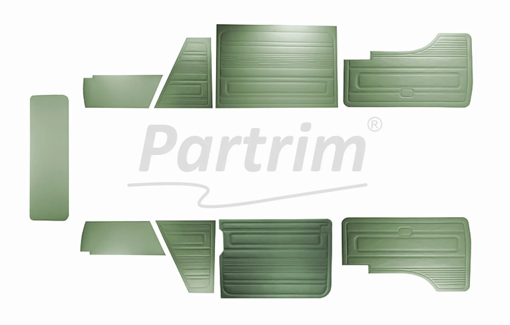 VW T3 T25 BUS 1985-1992 DOOR PANELS 9 PCS GREEN LATE STYLE