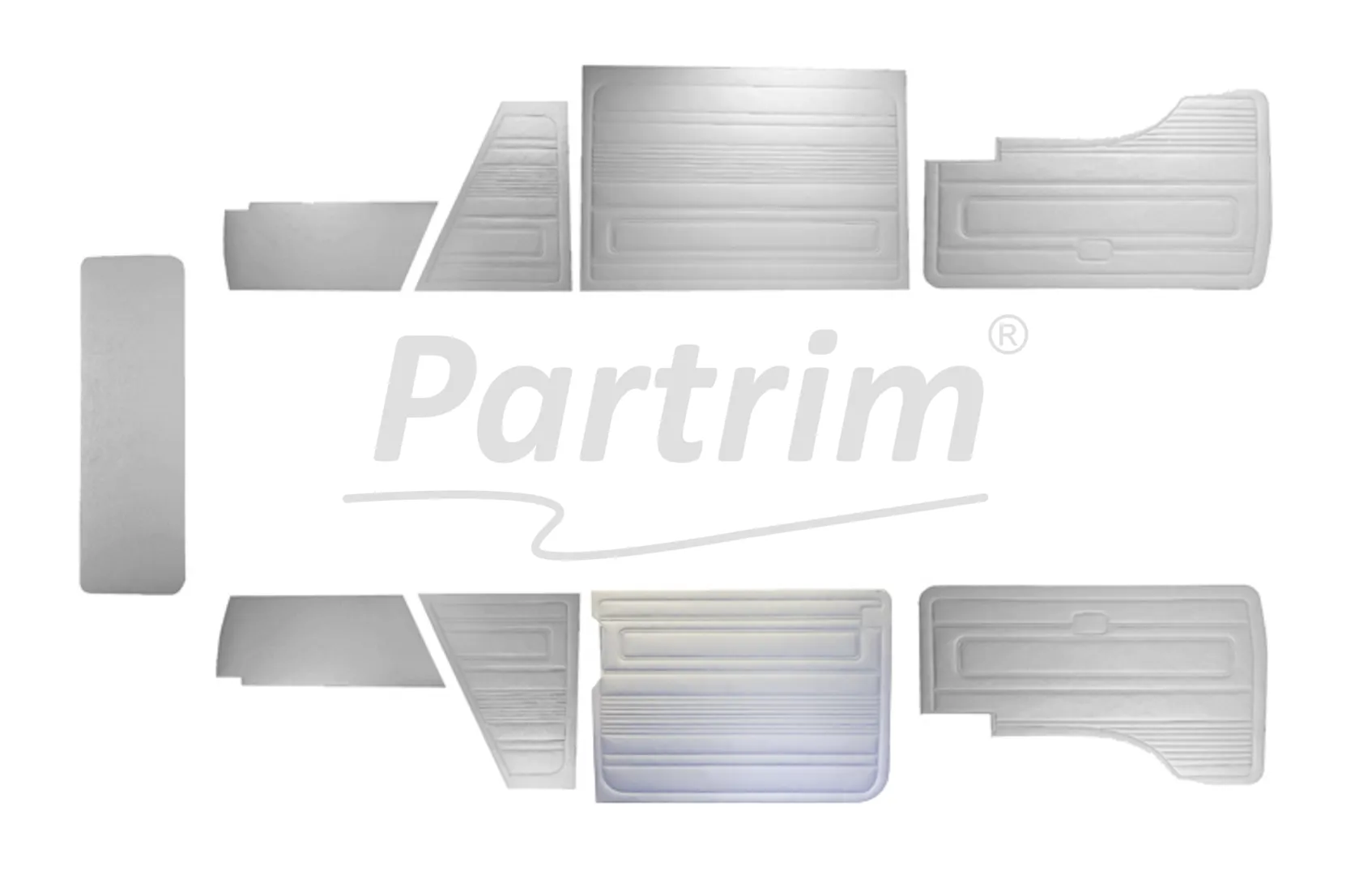 VW T3 T25 BUS 1985-1992 DOOR PANELS 9 PCS WHITE LATE STYLE