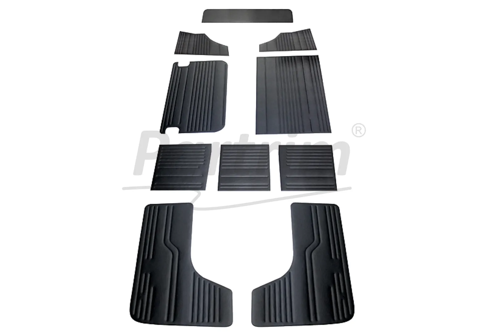 VW T2 BUS INTERIOR SIDE PANEL SET 10 PCS BLACK / 06-1967 - 07 -1970  EARLY STYLE