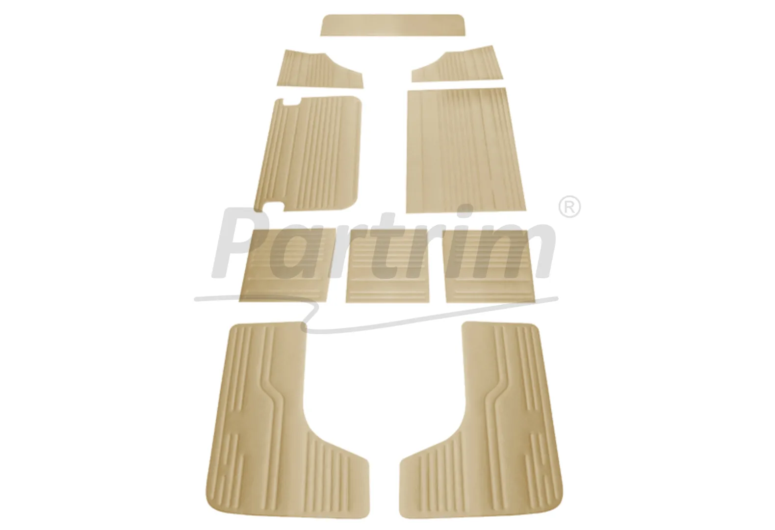 VW T2 BUS INTERIOR SIDE PANEL SET 10 PCS BEIGE / 06-1967 - 07 -1970  EARLY STYLE