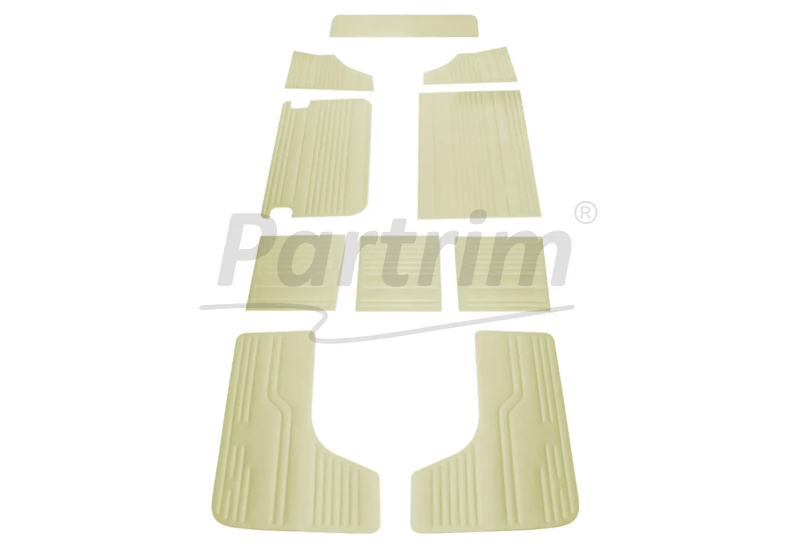 VW T2 BUS INTERIOR SIDE PANEL SET 10 PCS CREAM / 06-1967 - 07 -1970  EARLY STYLE