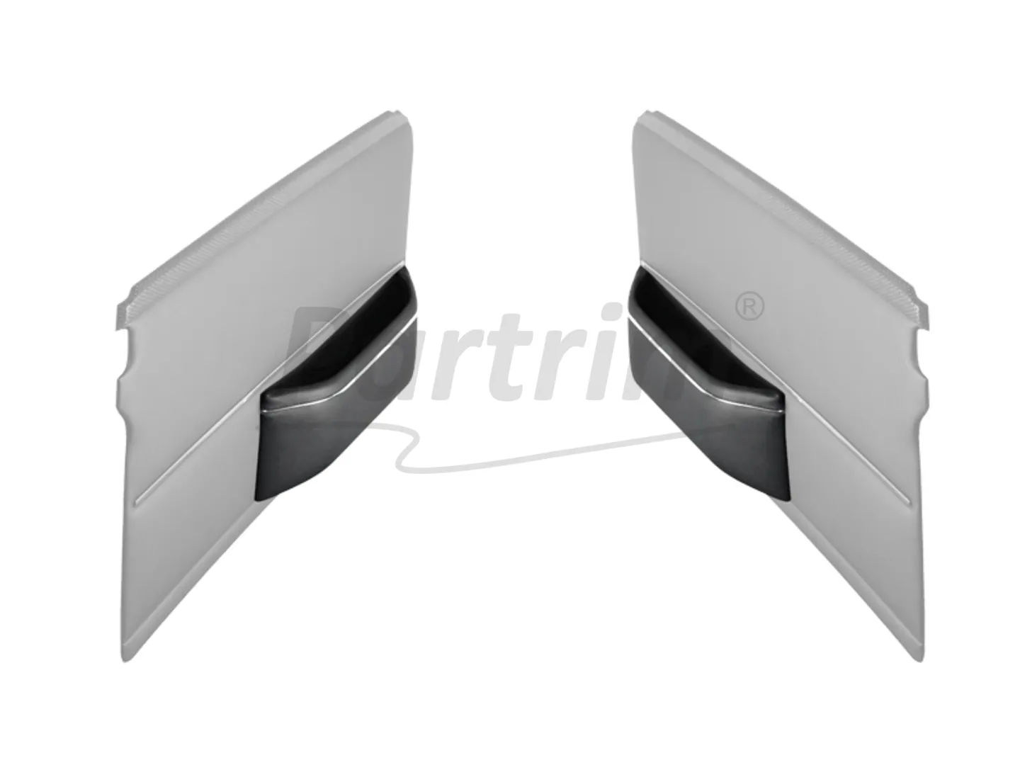 MERCEDES W109 LONG DOOR POCKET WITH NICKEL LEFT AND RIGHT BLACK