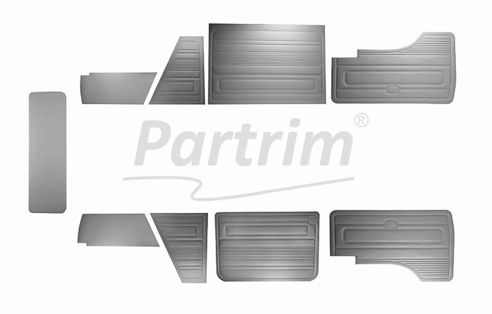 VW T3 T25 BUS 1979-1984 DOOR PANELS 9 PCS GREY EARLY STYLE