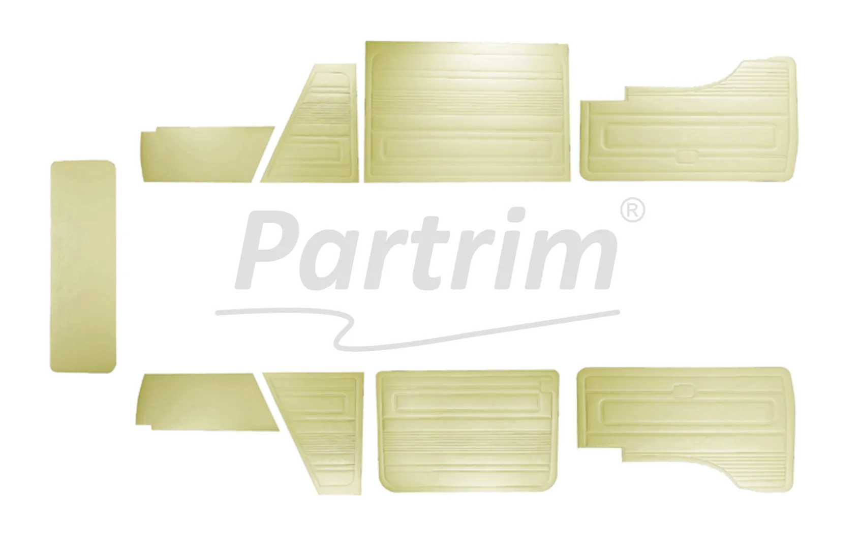 VW T3 T25 BUS 1979-1984 DOOR PANELS 9 PCS CREAM EARLY STYLE