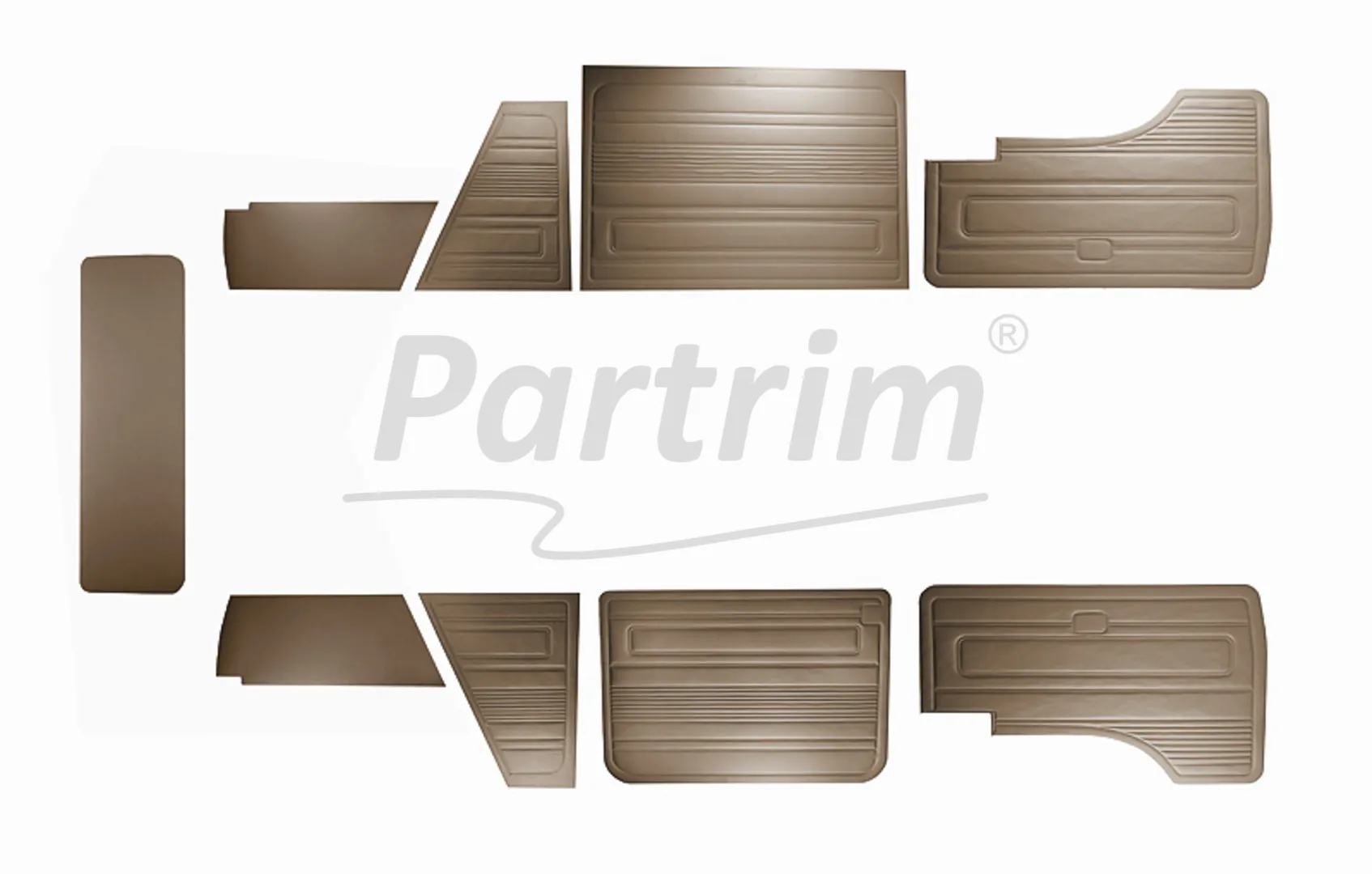 VW T3 T25 BUS 1979-1984 DOOR PANELS 9 PCS BROWN EARLY STYLE
