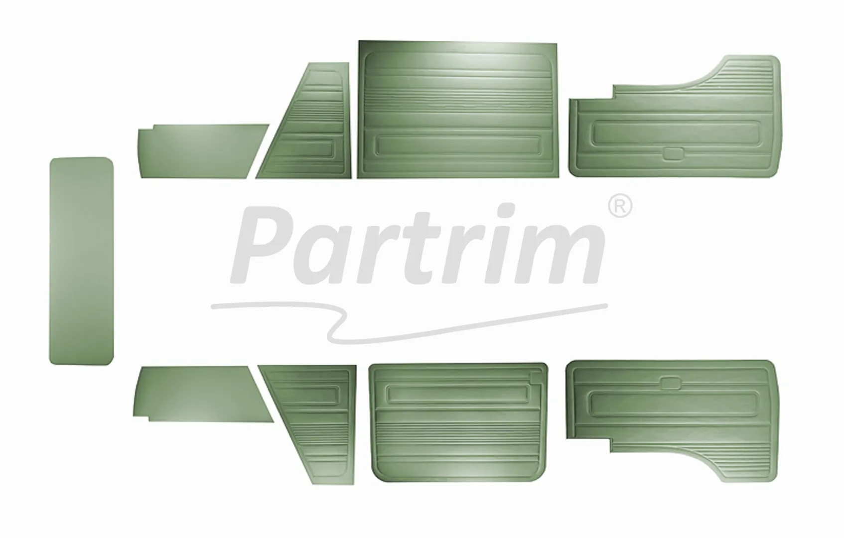 VW T3 T25 BUS 1979-1984 DOOR PANELS 9 PCS GREEN EARLY STYLE