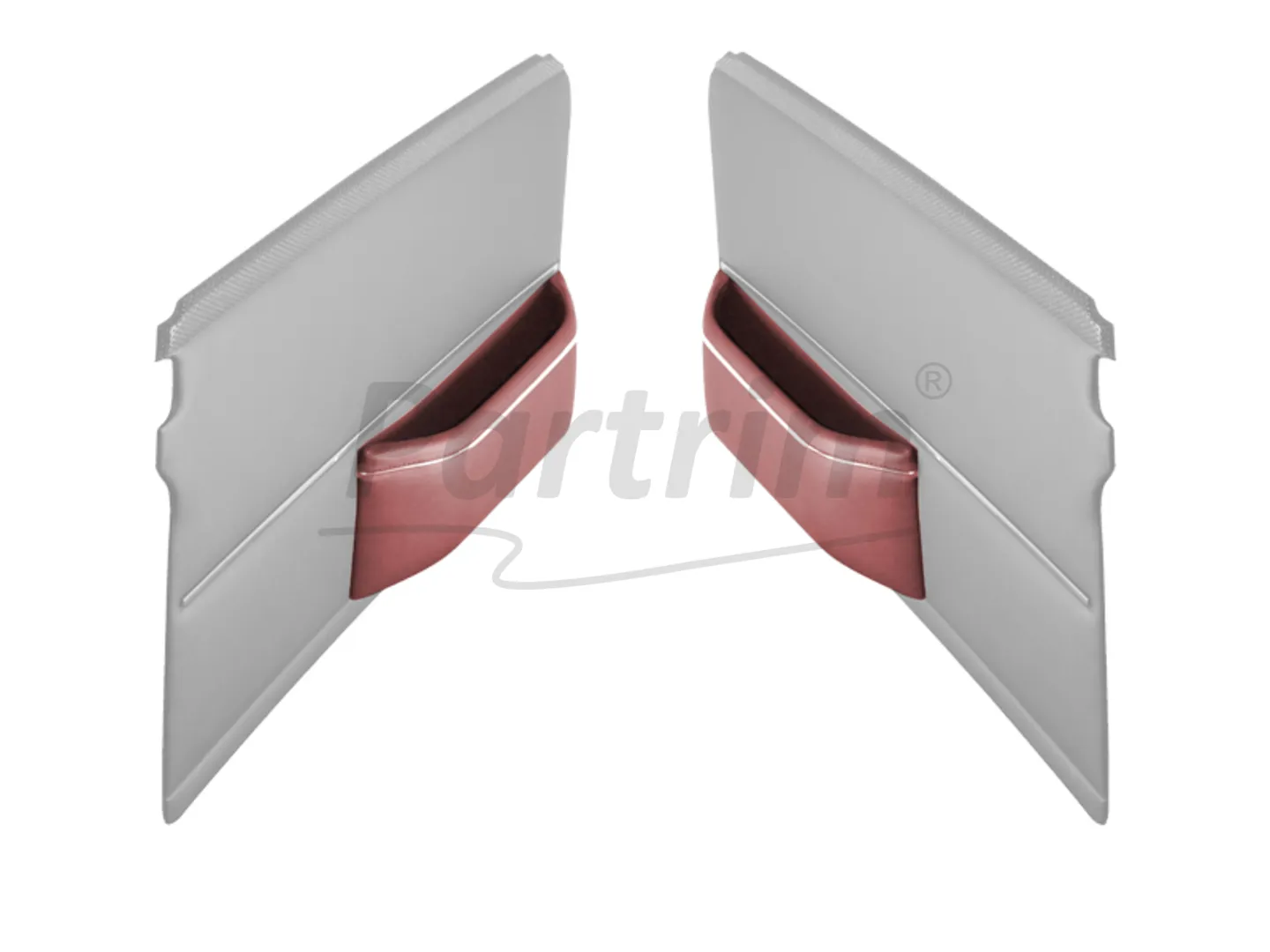 MERCEDES W108 DOOR POCKET WITH NICKEL BURGUNDY