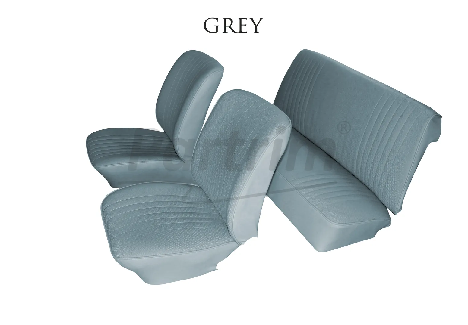 VW OLD BEETLE 1200 SEAT COVER SET 74-77 GREY ( GOLF TYPE )