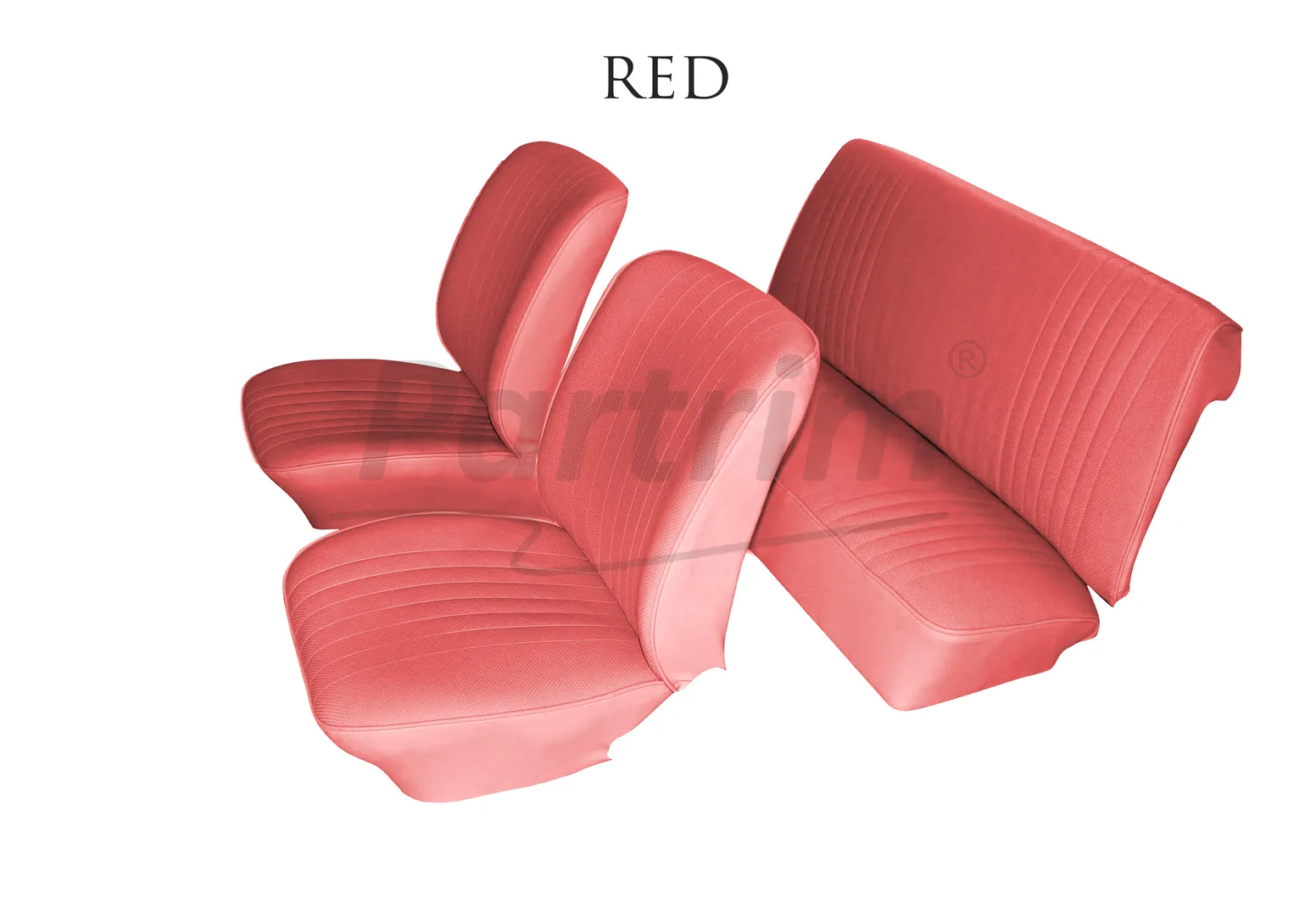 VW OLD BEETLE 1200 SEAT COVER SET 74-77 RED ( GOLF TYPE )
