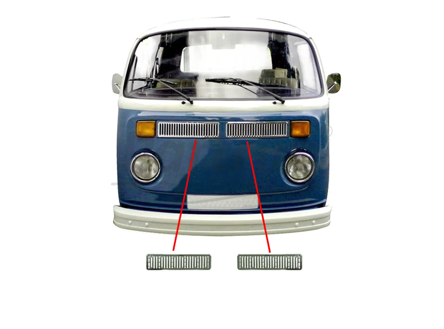 VW T2 FRONT VENT GRILL 2 PCS
