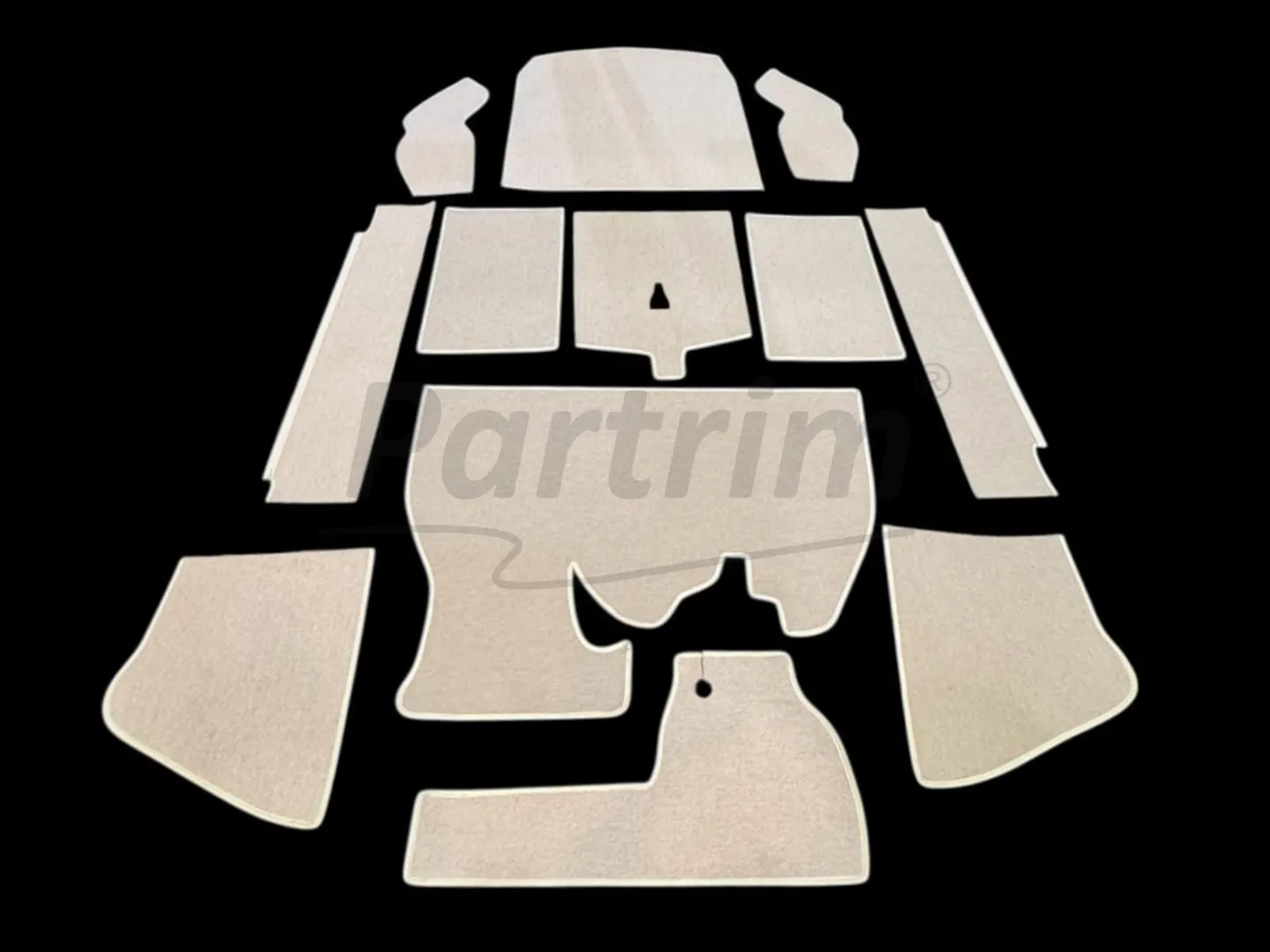 VW OLD BEETLE 1303 FLOOR CARPET SET 10 PCS CREAM 1973 - 1975