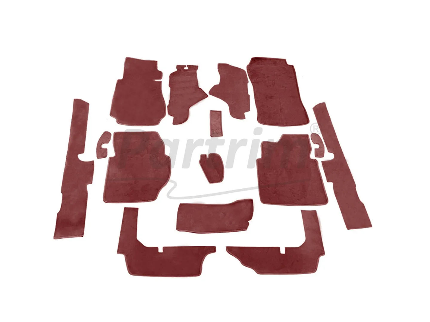 MERCEDES W123 FLOOR CARPET SET BURGUNDY