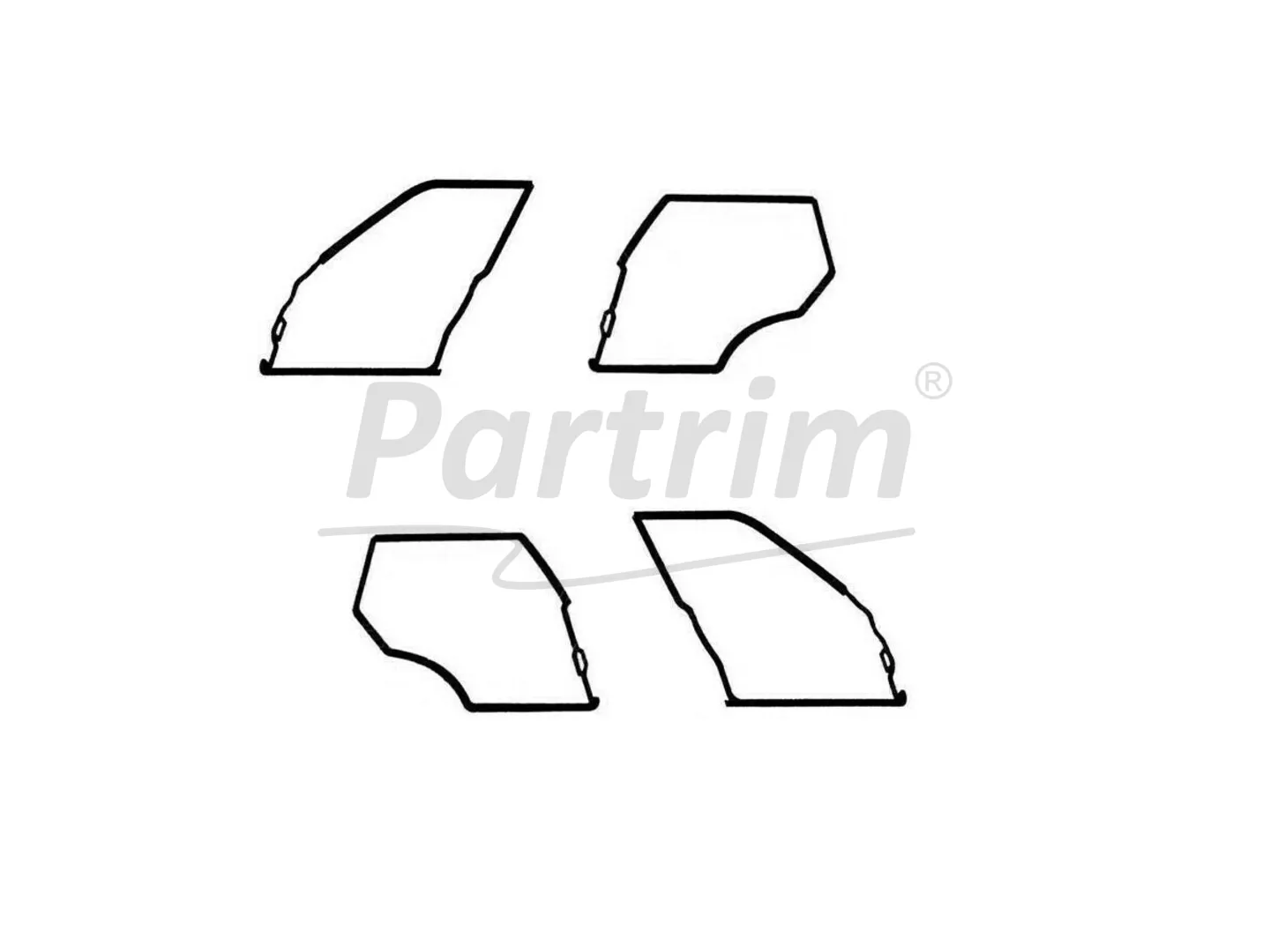 MERCEDES W116 DOOR SEAL  RUBBER4 PCS